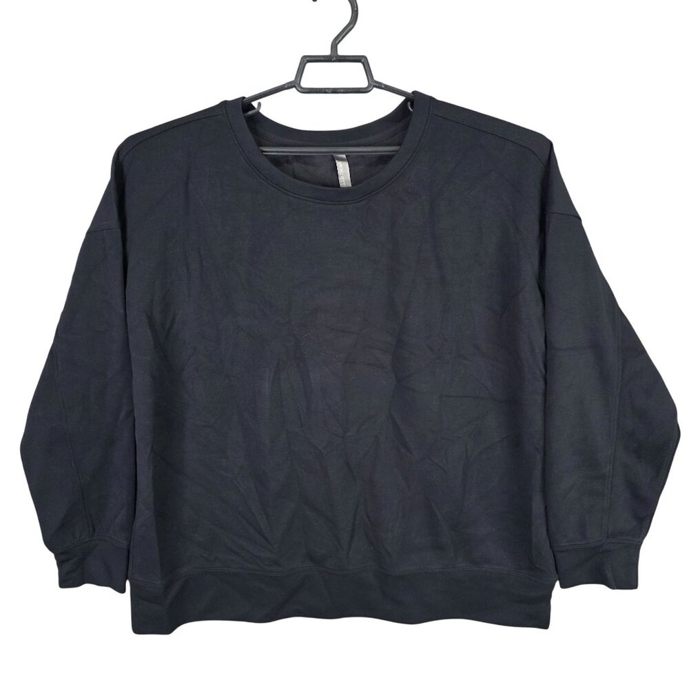 Womens Mondetta Black Sweatshirt Polyester Blend Long Sleeve Round Neck Size XXL